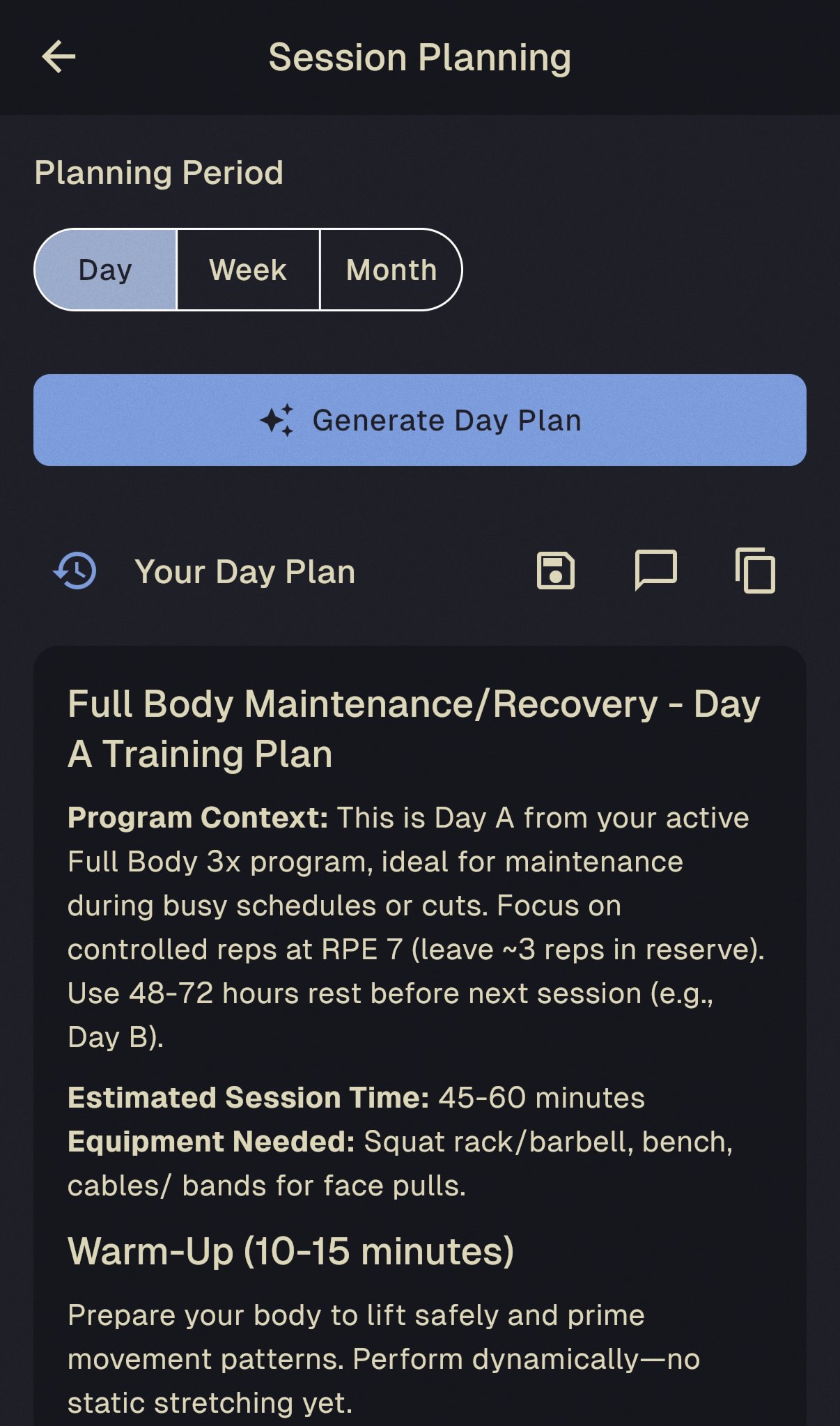 AI-powered session planning